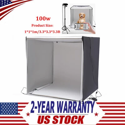 39" Portable LED Photo Light Box Lighting Tent Room Kit Cube Studio Photography - Image 1 of 4