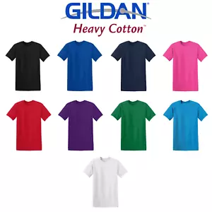 Gildan 5000 Crew Neck Short Sleeve Heavy Cotton T-shirt Multicolor Plain Shirt - Picture 1 of 11