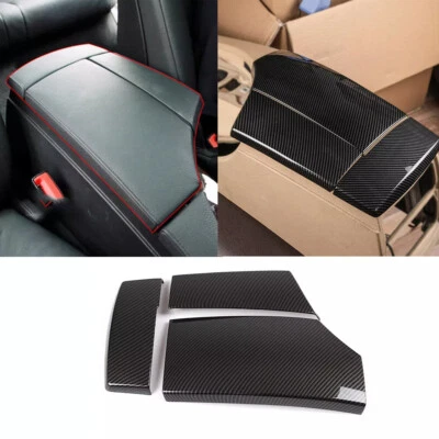 3Pc For 2004-2010 BMW E60 E61 M5 Interior Central Armrest Box Panel Carbon Fiber - Image 1 of 4