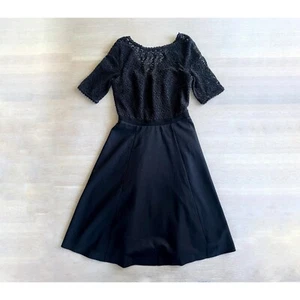 Boden Black Lace Dress, Elegant Fit and Flare Evening Dress, Sz M, UK 12R, US 8R - Picture 1 of 9