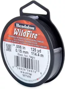 Beadalon Wildfire .006 in, 0.15 mm, Break Strength 10LB, Black, 125 yd / 114 m - Picture 1 of 1