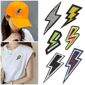 5X Lightning Iron Sew On Patch Clothes Bag Embroidered Badge Embroidery Appliqu" - Picture 1 of 27