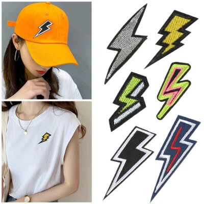 5X Lightning Iron Sew On Patch Clothes Bag Embroidered Badge Embroidery Appliqu↔ - Image 1 of 4