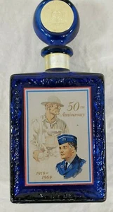 Vintage American Legion 50th Anniversary Cobalt Blue Glass Decanter 1919-1969 - Picture 1 of 7