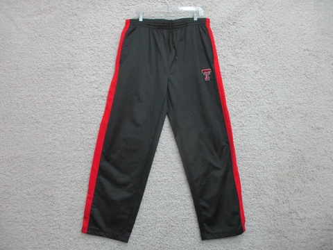 Red Oak Texas Tech Pants Large Adult Black Red Joggers Stretch Pockets Mens L Cover