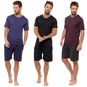 Mens Loungewear Jersey Short Sleeve Top & Shorts Pyjama Set Pjs S-XXL - Picture 1 of 7