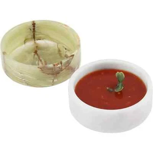 Handmade 3.5 Inch Marble Sauce Cups Set of 2 | Luxury Dip Cups for Condiments - Picture 1 of 18