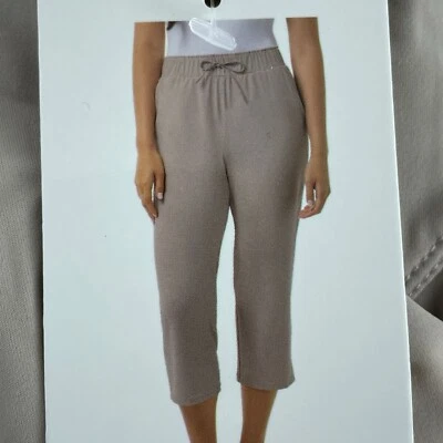 32 Degrees Beige Elastic Waist Capri Pants With Drawstring & Pockets NWT 2633 - Image 1 of 4