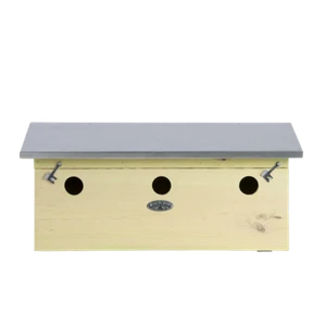 Sparrow Hotel Terrace House Bird Nesting Box Zinc Roof FSC Certified Wood 47cm - Picture 1 of 6
