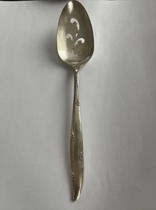 VTG MCM Oneida Community 1960-67 SILVER FLOWER Silverplate PIERCED SERVING SPOON - Picture 1 of 10