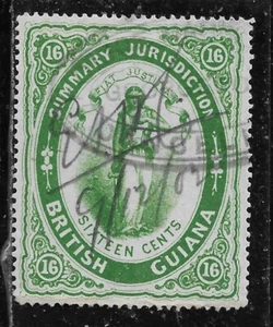 BRITISH GUIANA     REVENUE    BAREFOOT  #11b      PERF 14       USED - Picture 1 of 1