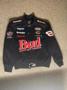 VINTAGE Dale Earnhardt JH Design NASCAR 2000 Button Jacket Budweiser Sz L - Picture 1 of 10