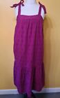 George Broderie Anglaise Purple Tie Shoulder Strap Summer Maxi Dress Size 20
