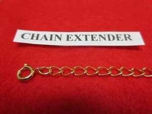 2 INCH 14 KT GOLD PLATED 4MM NECKLACE EXTENDER WITH SPRING RING CLASP - Picture 1 of 2