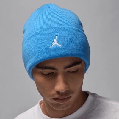 Jordan Nike Jumpman Lingote Puños Pico Gorro Invierno Sombrero Gorra UNC Carolina Azul Foto 1 de 3