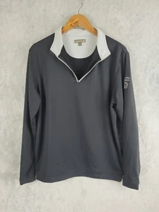 Peter Millar Perth Performance 1/4 Zip men Size Large Black Golf Classic - Picture 1 of 12
