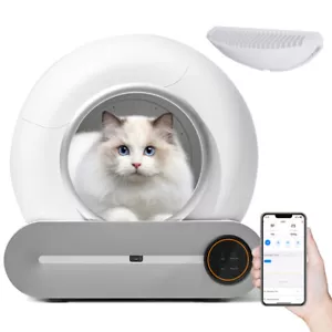 Smart Self-Cleaning Cat Litter Box - WiFi App Control, Odor Removal with Liner - Picture 1 of 13