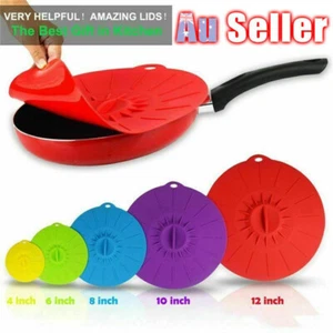 5pcs/set Reusable Silicone Bowl Food Storage Kitchen Wraps Cover Seal Fresh Lid - Picture 1 of 12