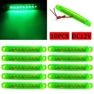 10x 12V 9 LED Green Side Marker Indicator Light For Truck Trailer Lorry Bus Lamp - Picture 1 of 6