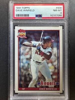 1991 Topps Dave Winfield #630 - NM-MT 8 - Hall of Famer - Image 1 of 2