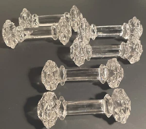 24% Lead Crystal Knife Rests In Dumbbell Shaped With Starburst Cut 6 In Set. - Picture 1 of 9