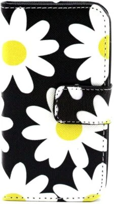 Funda protectora para teléfono margarita para iPhone 4 4S 4G con flor portatarjetas billetera Foto 1 de 4