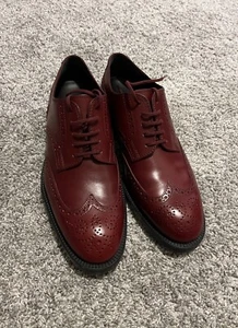 TOD'S Men's Wingtip Red Ox blood Oxford Lace-up in Leather Size (10 US) - Picture 1 of 5