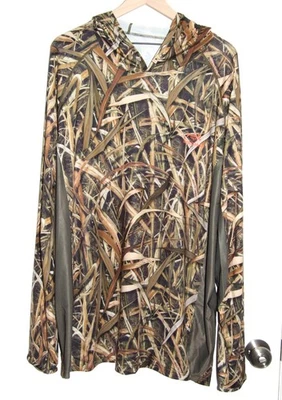 Bassdash Long Sleeve Hooded Side Vents Shirt - Wetland Camo - NWT - Size 3XL - Image 1 of 2