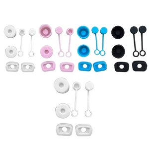 6Pcs Straw Cover Cap Square Leak-Stopper Round Lid-Stopper Plug Silicone-Stopper - Picture 1 of 12