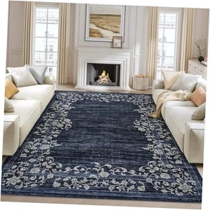 Washable Rugs 10 x 13 Rug for Living Room Farmhouse Rug Non Slip Large Area - Picture 1 of 8