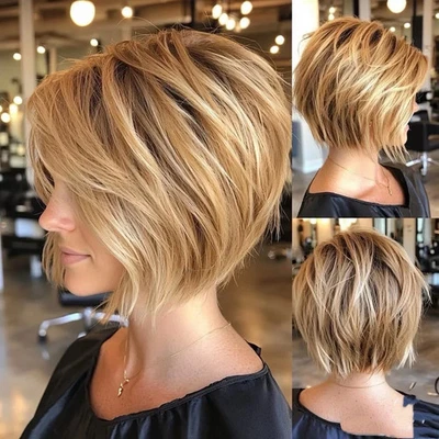 Peluca Bob Destacada Rubia Ombre 13x4 Encaje 100% Pelucas de Cabello Humano Real para Mujer Foto 1 de 3