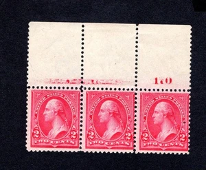 US Scott # 267 - Plate # Strip of 3 - Mint HR - Pink Back - Type III - Bild 1 von 2