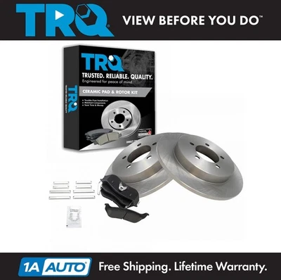 Kit de pastilha de freio e rotor traseiro de cerâmica TRQ para Ford Explorer Mountaineer - Imagem 1 de 4