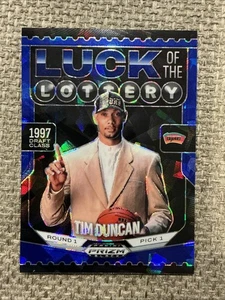 TIM DUNCAN 2024-25 PRIZM BLACK DRAFT SUERTE DE LA LOTERÍA HIELO AZUL /125 🔥🔥 - Imagen 1 de 2