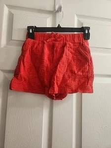 Girls Cooper Key 100% Cotton Soft Red Shorts Medium 7/8 - Picture 1 of 2