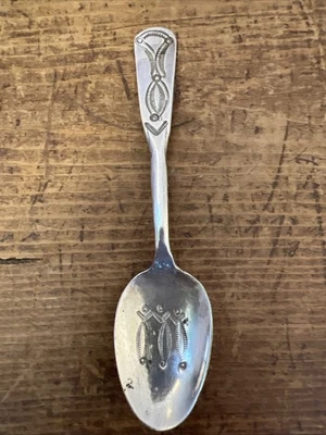 Antigua cuchara de trabajo de estampilla de plata navajo nativa americana Demitasse Foto 1 de 4