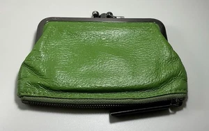 Rare Vintage HOBO International Apple Green Kisslock Mini Zip Coin Purse Wallet - Picture 1 of 7
