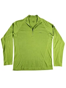 Patagonia Pullover Mens Medium Green Quarter Zip Base Layer Waffle Grid Athletic - Picture 1 of 9
