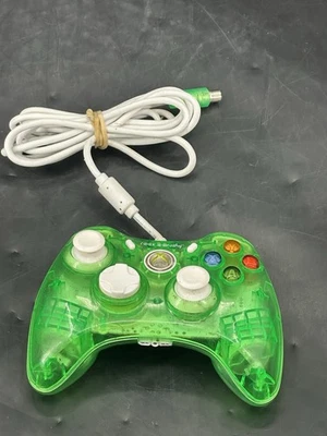 Green Transparent Wired Xbox 360 Controller – Rock Candy – Untested - Image 1 of 4