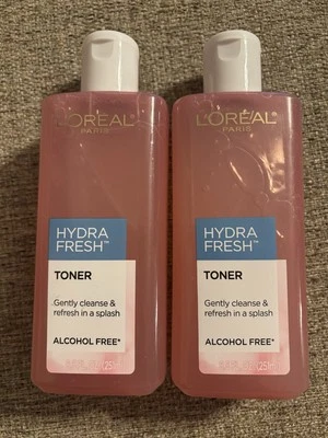 LOTE de 2 tónicos HydraFresh para el cuidado de la piel L'Oreal Paris 8,5 oz con vitamina B5 profesional para rostro Foto 1 de 2