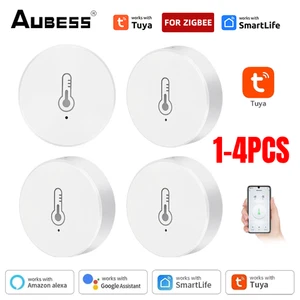 1-4X Tuya ZigBee Smart Temperature Humidity Sensor Smart Home For Alexa Google - Picture 1 of 16