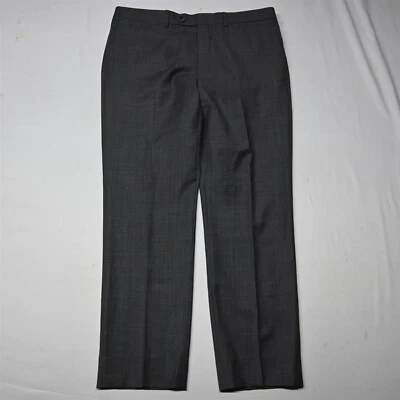 Jack Victor Riviera 38x32 Gray Check Koby 100% Wool Mens Dress Pants - image 1 of 4