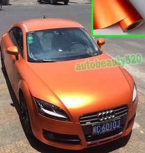 Pegatina de vinilo satinado naranja mate metálico envolvente para todo el coche 50 pies x 5 pies - Imagen 1 de 5
