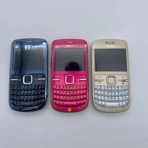 Nokia C Series C3-00 Original Unlocked WIFI FM Radio Bluetooth JAVA Mobile Phone - Afbeelding 1 van 28