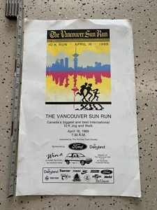 TRUE VINTAGE Original 1989 Nike Vancouver Sun Run Running Race Poster VERY RARE - Picture 1 of 9