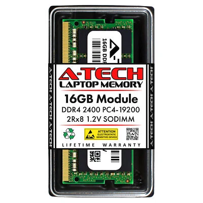 A-Tech 16GB DDR4 2400 MHz PC4-19200 Laptop SODIMM 260-Pin 2Rx8 Memory RAM 1x 16G - Image 1 of 4