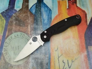 Spyderco Paramilitary 2, Satin BD1N Plain Blade, Black Aluminum Handle - Picture 1 of 12