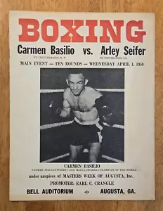 1. April 1959 Carmen Basilio vs. Arley Seifer Boxkampfprogramm, Masters Week - Bild 1 von 7