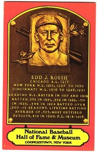 Edd Roush Redish Hall of Fame Plaque Postcard - Picture 1 of 2