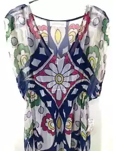 Pre-Owned Love The Label Blue Size Medium Printed Maxi Short Sleeve Dress - Picture 1 of 5